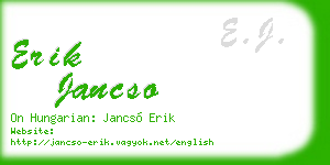 erik jancso business card